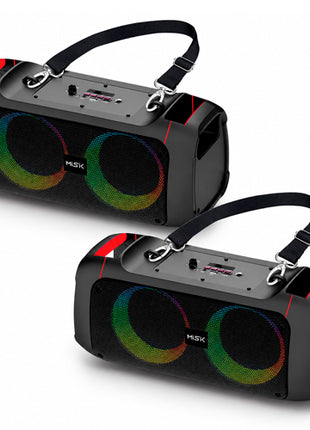 Combo Misik 2 Sistemas de Audio Portátiles con luces LED, negro - MB105