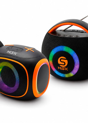 Combo Misik Bocina Portátil TWS con luz LED y reproductor tarjeta SD, negro - MS271 + Misik Bocina Portátil TWS con luz LED y reproductor tarjeta SD, negro - MS223