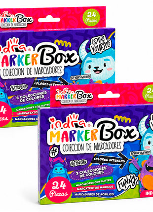 Combo Indra 2 Cajas de 24 Marcadores IND-1200 Marker Box