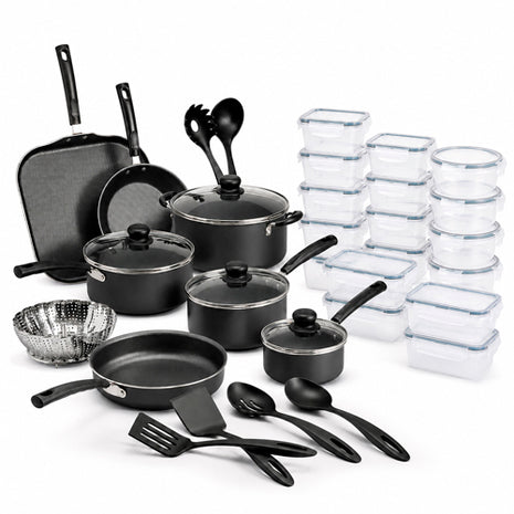 Combo Tramontina Batería Primaware 18 Piezas Negro - 80119545 + Redlemon Contenedores para alimentos plástico transparente 16 piezas con tapa - 83104-Bl