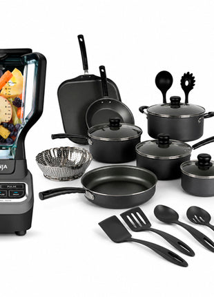 Combo Ninja Licuadora Profesional 2.1L - BL610-NEGRO + Tramontina Batería Primaware 18 Piezas Negro - 80119545