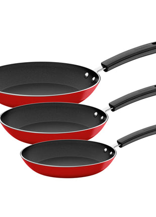 Tramontina Juego de sartenes Ritual 27899371 rojo de 3 piezas en aluminio con revestimiento Starflon Max