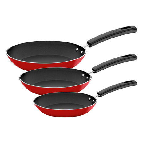 Tramontina Juego de sartenes Ritual 27899371 rojo de 3 piezas en aluminio con revestimiento Starflon Max