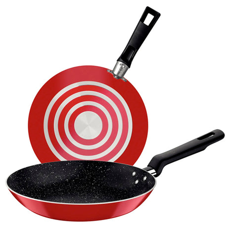 Tramontina Juego de sartenes 27899375 rojo de 2 piezas en aluminio con revestimiento interno de antiadherente Starflon Max y externo siliconado