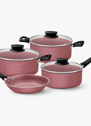 Tramontina Batería de cocina Linz 28299308 marrón en aluminio con antiadherente Starflon Max 7 piezas