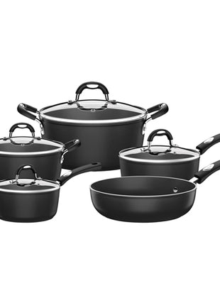 Tramontina Batería de Cocina Mónaco Induction 5 piezas 28799002 negro en aluminio con revestimiento antiadherente Starflon Premium