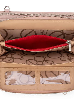 Cloe Billetera O25 022 rosa / cierre doble grande. Dama