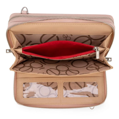 Cloe Billetera O25 022 rosa / cierre doble grande. Dama