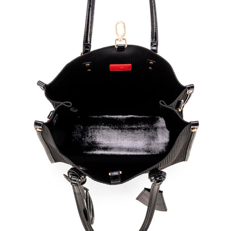 Cloe Bolsa Tote Grande Mod 2BLCI25334NEG Con Charm y Porta Llaves De Monograma Negro. Dama