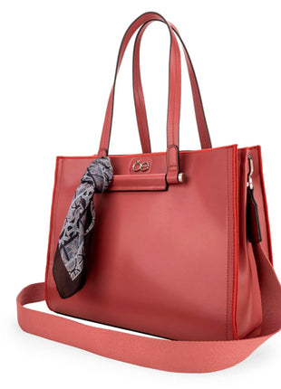 Cloe Bolsa Satchel Grande Mod 2BLCO25107TAN Con Mascada Color Tan. Dama