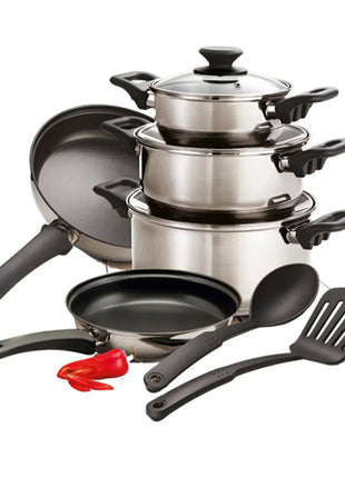 Tramontina Batería de Cocina 10 piezas 32300409 plata en acero inoxidable con espesor de 0.5mm