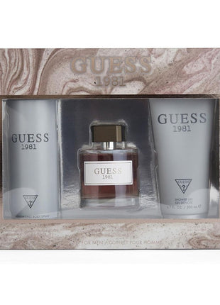 Guess Set 3 piezas 1981 edt 100 ml, Shower Gel 200 ml y Desodorante spray 226 ml Caballero