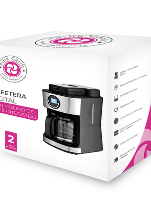 Cafetera Digital 12 tazas con molino 402020133 Pink Garlic