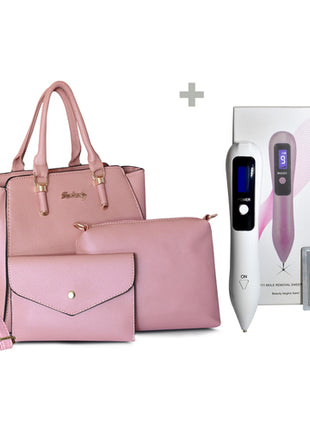 Bolsa para dama con cosmetiquera y monedero 4362-ROSQ GOGO Family