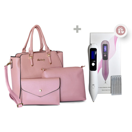 Bolsa para dama con cosmetiquera y monedero 4362-ROSQ GOGO Family