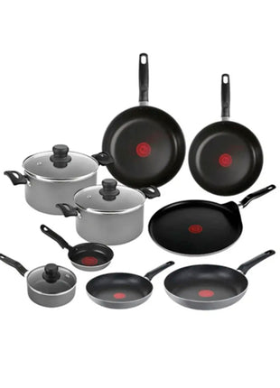 T-fal Batería de cocina Talent 5819700-GRIS de 12 piezas tecnología Thermo-Señal