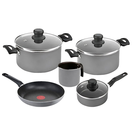 T-fal Batería de cocina Talent 5820600-GRIS de 8 piezas revestimiento antiadherente Easy Plus