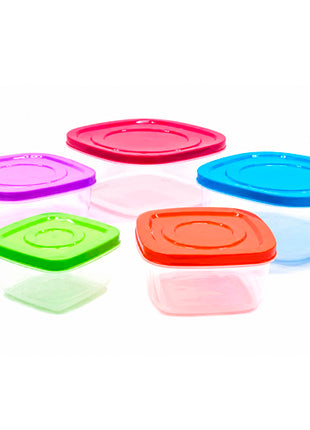 Ekco Juego de 5 contenedores 58623 tapas de colores