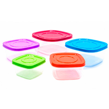 Ekco Juego de 5 contenedores 58623 tapas de colores