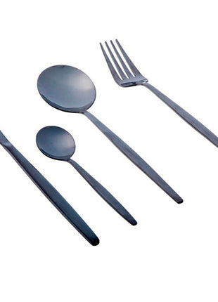 Vasconia Set de cubiertos 60001367 negro de 16 piezas de acero inoxidable