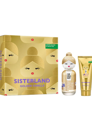 Benetton Set 2 pzas Sisterland Goden vanilla edp 80 ml / body lotion 75 ml. Dama