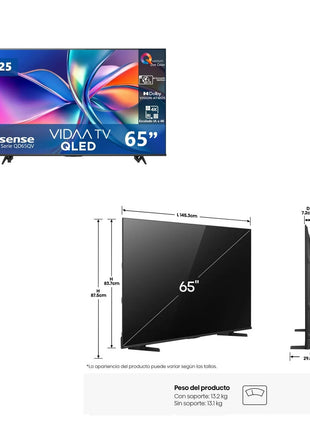 Hisense Televisión 65” Pulgadas 65QD65QV QLED 4K Smart TV