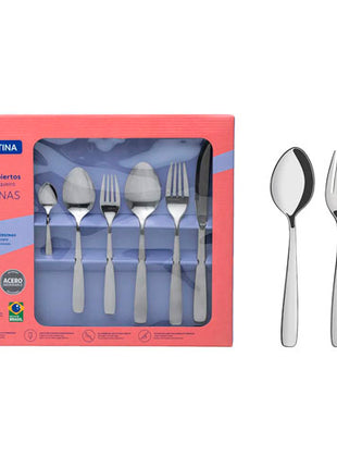 Tramontina Juego de cubiertos Amazonas 66960346 de acero inoxidable de 36 piezas con cuchillos para asado