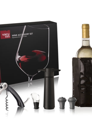 Vacu Vin set accesorios de vino Mod. 68897606 color: negro con 6 pzs