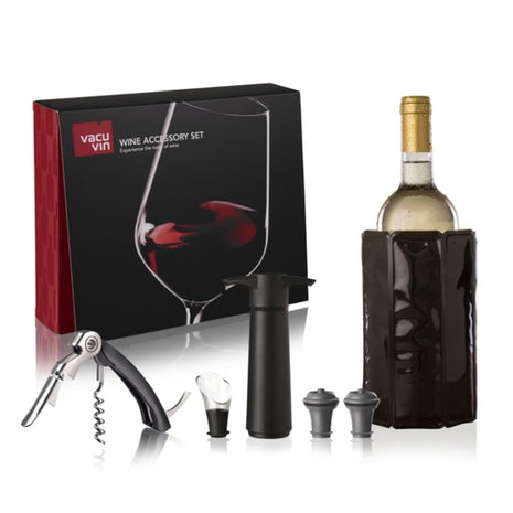 Vacu Vin set accesorios de vino Mod. 68897606 color: negro con 6 pzs