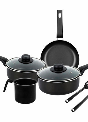 Vasconia Batería de cocina 70010108 negro de 8 piezas de aluminio antiadherente