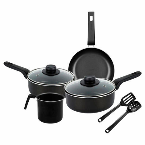 Vasconia Batería de cocina 70010108 negro de 8 piezas de aluminio antiadherente