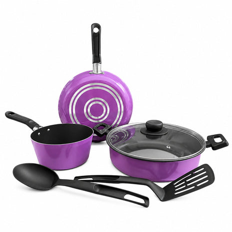 Ekco Batería de cocina 70010247 lila de 6 piezas hecha de aluminio