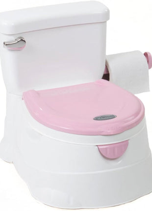 Prinsel Baño entrenador mini toilet 7007 rosa palanca con sonidos y portarollo integrado