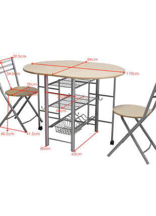 Desayunador plegable con 2 sillas 1060 Brang