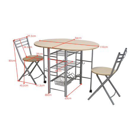 Desayunador plegable con 2 sillas 1060 Brang