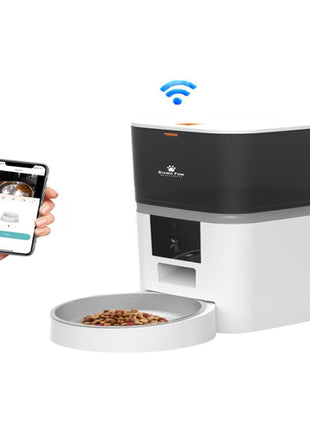 Brown Paw dispensador Mod. 7503046428614, con wifi de alimento para mascota 4L inteligente con cámara