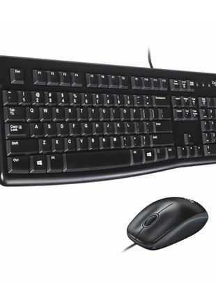 Logitech kit de teclado y mouse alámbrico Mod. 920-004428, color: negro, mk120
