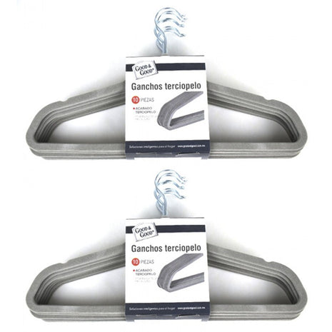 Set de 20 ganchos gris claro 97094-GC Good & Good