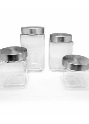 Set 4 Canisters cuadrados con tapa 97101 Good & Good