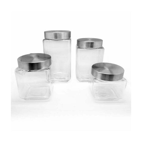 Set 4 Canisters cuadrados con tapa 97101 Good & Good