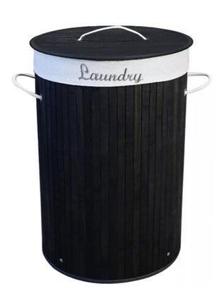 Cesto redondo de bambú para ropa negro 97280NE Good & Good