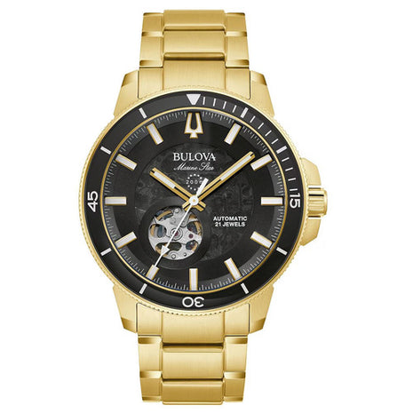Bulova reloj Mod. 97A174, color: dorado con negro, para caballero
