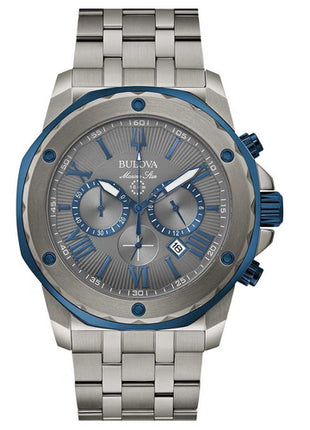 Bulova reloj Mod. 98B411, color: gris con azul, para caballero