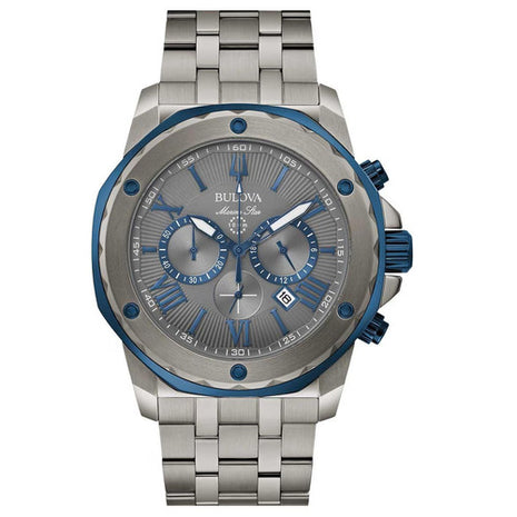 Bulova reloj Mod. 98B411, color: gris con azul, para caballero