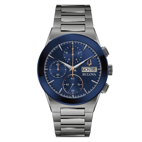 Bulova reloj Mod. 98C143, color: gris con azul, para caballero
