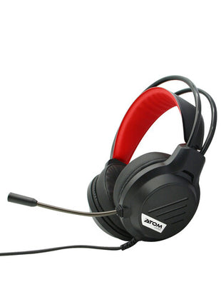 Audifonos Diadema Gamer Alámbricos Atom Games Rojo