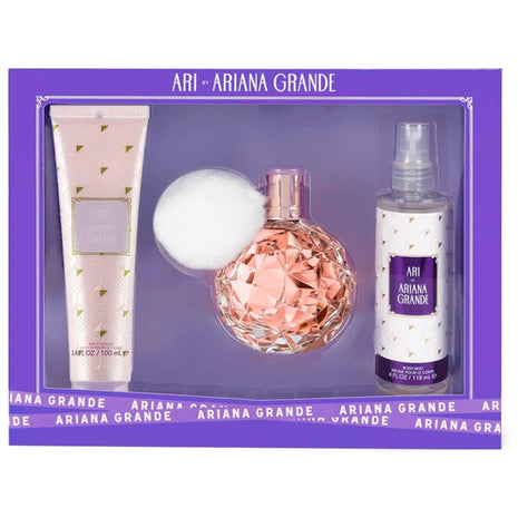 Ariana Grande Set Ari 3Pzs 100Ml Edp Spray + Body Mist 118Ml Spray + Body Souffle 100Ml . Dama