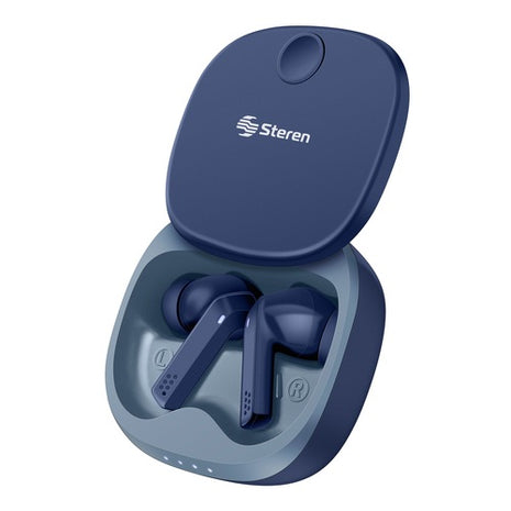 Steren audífonos bluetooth Mod. AUD-7800AZ, color: azul, touch true wireless con enviromental noise cancelling
