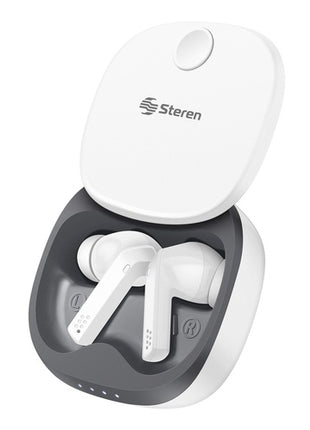 Steren audífonos bluetooth Mod. AUD-7800BL, color: blanco, touch true wireless con enviromental noise cancelling