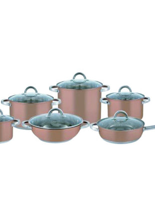Batería de Cocina Máxima 12 piezas cobre B012MA Perla